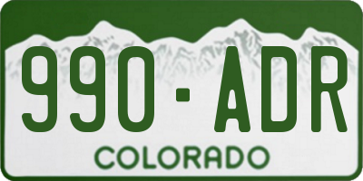 CO license plate 990ADR