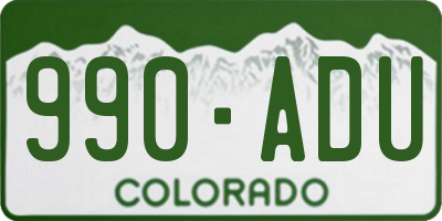 CO license plate 990ADU