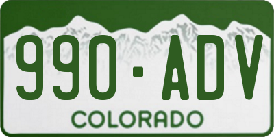 CO license plate 990ADV