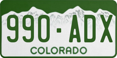 CO license plate 990ADX