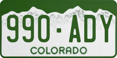CO license plate 990ADY