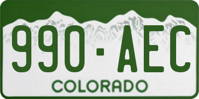 CO license plate 990AEC