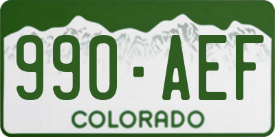 CO license plate 990AEF
