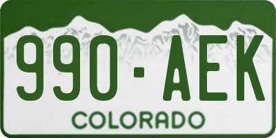 CO license plate 990AEK