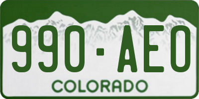 CO license plate 990AEO