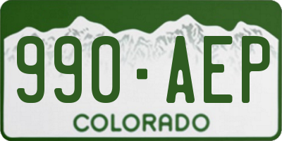 CO license plate 990AEP