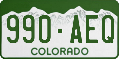 CO license plate 990AEQ