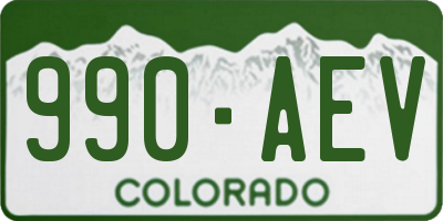 CO license plate 990AEV