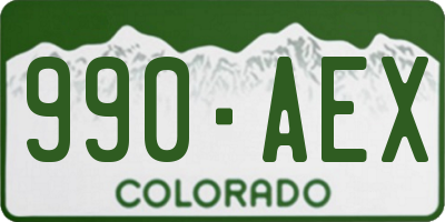 CO license plate 990AEX