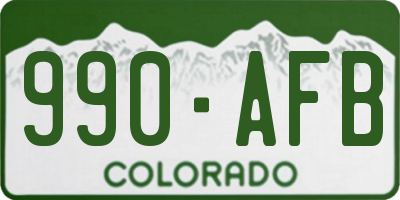 CO license plate 990AFB