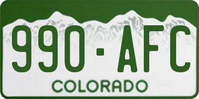 CO license plate 990AFC