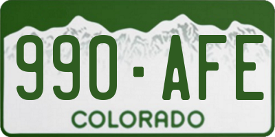 CO license plate 990AFE