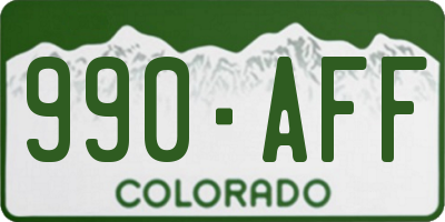 CO license plate 990AFF
