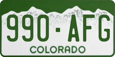 CO license plate 990AFG