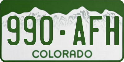 CO license plate 990AFH