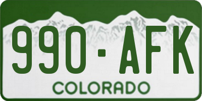 CO license plate 990AFK