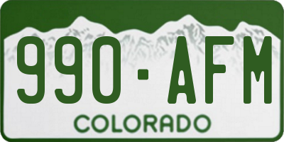 CO license plate 990AFM