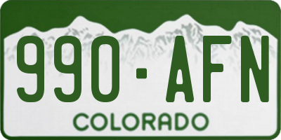 CO license plate 990AFN