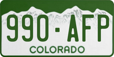 CO license plate 990AFP