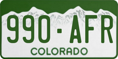 CO license plate 990AFR