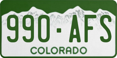 CO license plate 990AFS