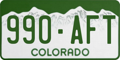 CO license plate 990AFT