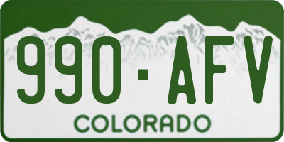 CO license plate 990AFV