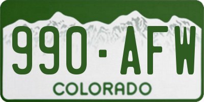 CO license plate 990AFW