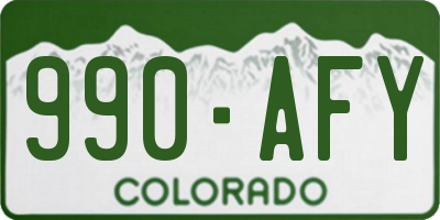 CO license plate 990AFY