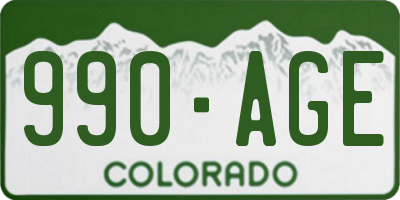 CO license plate 990AGE