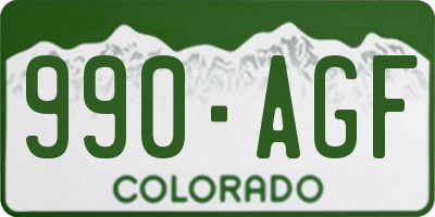 CO license plate 990AGF