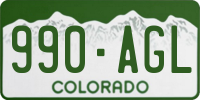 CO license plate 990AGL