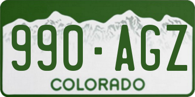 CO license plate 990AGZ