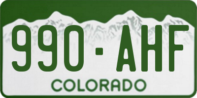 CO license plate 990AHF