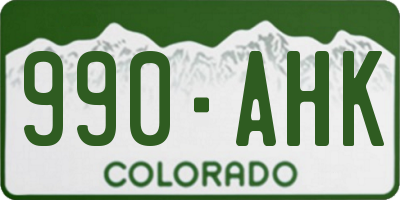 CO license plate 990AHK