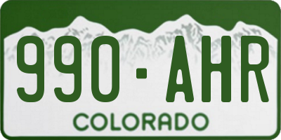 CO license plate 990AHR