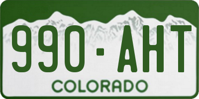 CO license plate 990AHT