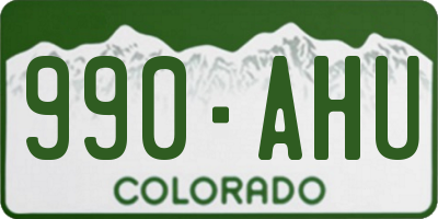 CO license plate 990AHU