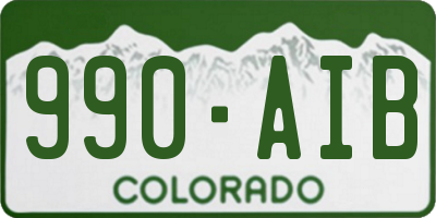 CO license plate 990AIB