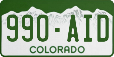 CO license plate 990AID