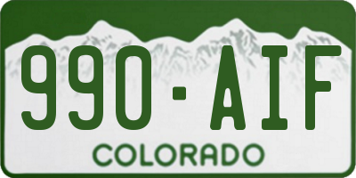 CO license plate 990AIF