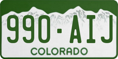 CO license plate 990AIJ