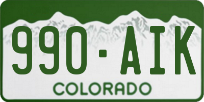 CO license plate 990AIK