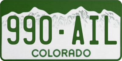 CO license plate 990AIL
