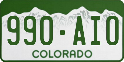 CO license plate 990AIO