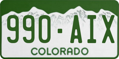 CO license plate 990AIX