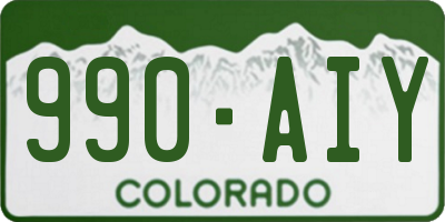 CO license plate 990AIY