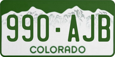 CO license plate 990AJB