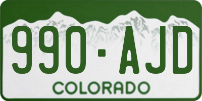 CO license plate 990AJD