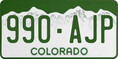 CO license plate 990AJP